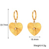 Wholesale Stainless Steel Heart Geometric Pattern Electroplated Pendant Earrings For Women