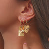 Wholesale Stainless Steel Heart Geometric Pattern Electroplated Pendant Earrings For Women