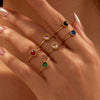 Wholesale Stainless Steel Heart Inlaid Zircon Ring With Electroplating Elegant Retro Style For Women
