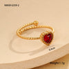 Wholesale Stainless Steel Heart Inlaid Zircon Ring With Electroplating Elegant Retro Style For Women
