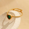 Wholesale Stainless Steel Heart Inlaid Zircon Ring With Electroplating Elegant Retro Style For Women