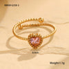 Wholesale Stainless Steel Heart Inlaid Zircon Ring With Electroplating Elegant Retro Style For Women