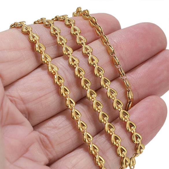 Wholesale Stainless Steel Heart Pattern Electroplated Chain Jewelry