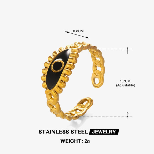 Wholesale Stainless Steel Heart Pattern Electroplating Opening Ring For Women