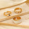 Wholesale Stainless Steel Heart Pattern Electroplating Opening Ring For Women
