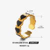 Wholesale Stainless Steel Heart Pattern Electroplating Opening Ring For Women
