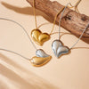 Wholesale Stainless Steel Heart Pendant Chain Jewelry Necklace Retro Cold Style Gold Plated
