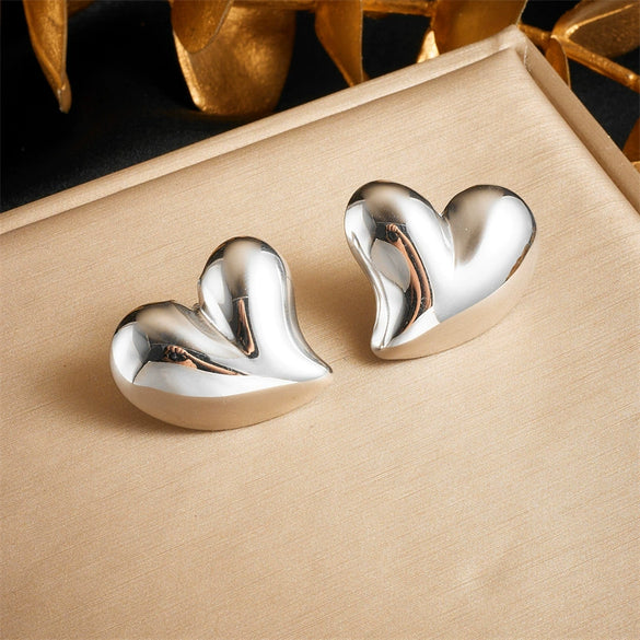 Wholesale Stainless Steel Heart Pendant Chain Jewelry Necklace Retro Cold Style Gold Plated