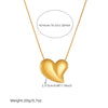 Wholesale Stainless Steel Heart Pendant Chain Jewelry Necklace Retro Cold Style Gold Plated