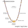Wholesale Stainless Steel Heart Pendant Geometric Pattern Electroplated Women's Necklace