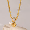 Wholesale Stainless Steel Heart Pendant Necklace With Electroplating Treatment