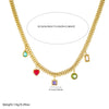 Wholesale Stainless Steel Heart Pendant Necklace With Geometric Pattern Goldplated For Women