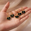 Wholesale Stainless Steel Heart Pendant Necklace With Oil Dripping Design And Letter Pattern Retro Style