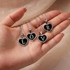 Wholesale Stainless Steel Heart Pendant Necklace With Oil Dripping Design And Letter Pattern Retro Style