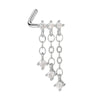 Wholesale Stainless Steel Heart Puncture Nose Ring With Diamond Design