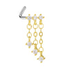 Wholesale Stainless Steel Heart Puncture Nose Ring With Diamond Design