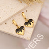 Wholesale Stainless Steel Heart Retro Earrings With Dripping Oil Treatment For Women