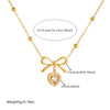 Wholesale Stainless Steel Heart Shape And Bow Tie Pendant Necklace For Women With Electroplating Jewelry