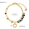 Wholesale Stainless Steel Heart Shape Beaded Pendant Bracelet With 18K Gold Electroplating For Women