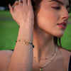 Wholesale Stainless Steel Heart Shape Beaded Pendant Bracelet With 18K Gold Electroplating For Women