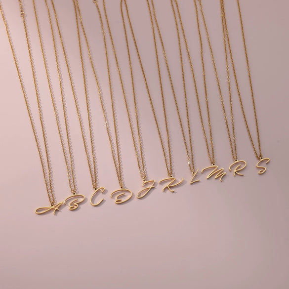 Wholesale Stainless Steel Heart Shape Butterfly Alphabet Necklace With Electroplating Treatment