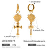 Wholesale Stainless Steel Heart Shape Devil's Eye Cross Pendant Earrings With Electroplating Design
