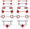 Wholesale Stainless Steel Heart Shape Diamond Set Body Piercing Jewelry Suit For Women