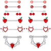 Wholesale Stainless Steel Heart Shape Diamond Set Body Piercing Jewelry Suit For Women