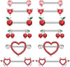 Wholesale Stainless Steel Heart Shape Diamond Set Body Piercing Jewelry Suit For Women