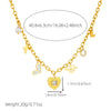 Wholesale Stainless Steel Heart Shape Diamondencrusted Love Pendant O Word Chain Necklace With Electroplating And Fashion Design