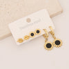 Wholesale Stainless Steel Heart Shape Dripping Oil Fashion Lovely Women's Flower Earrings