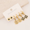 Wholesale Stainless Steel Heart Shape Dripping Oil Fashion Lovely Women's Flower Earrings