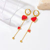 Wholesale Stainless Steel Heart Shape Electroplated Love Pendant Earrings For Women
