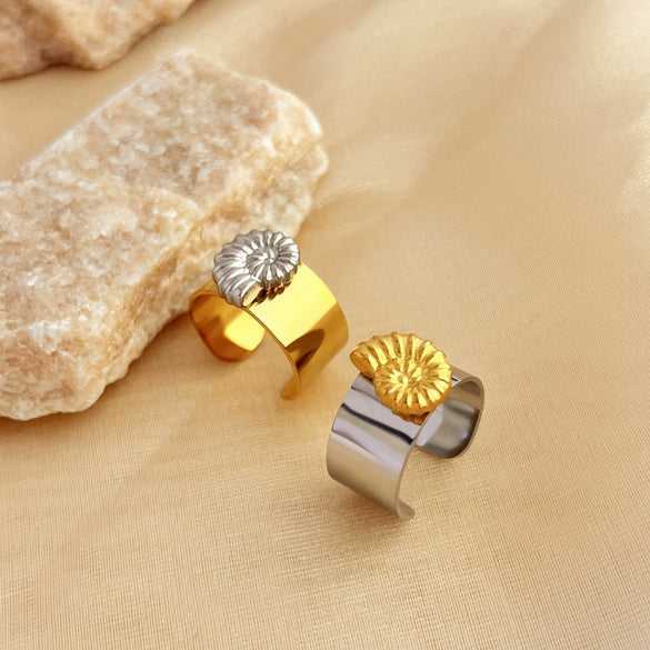 Wholesale Stainless Steel Heart Shape Electroplated Natural Style Unisex Ring