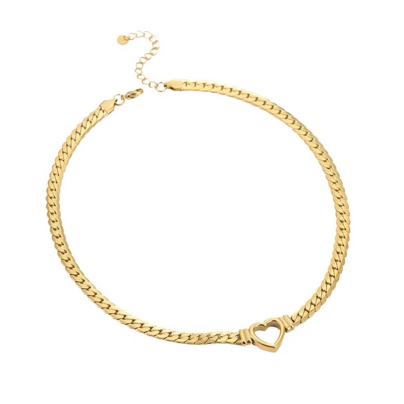 Wholesale Stainless Steel Heart Shape Electroplated Necklace For Women