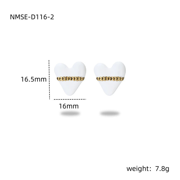 Wholesale Stainless Steel Heart Shape Electroplated Stud Earrings For Women Fashion Style