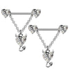 Wholesale Stainless Steel Heart Shape Electroplating Little Devil Horn Chain Pendant Jewelry For Unisex