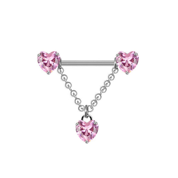 Wholesale Stainless Steel Heart Shape Electroplating Little Devil Horn Chain Pendant Jewelry For Unisex