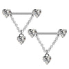 Wholesale Stainless Steel Heart Shape Electroplating Little Devil Horn Chain Pendant Jewelry For Unisex