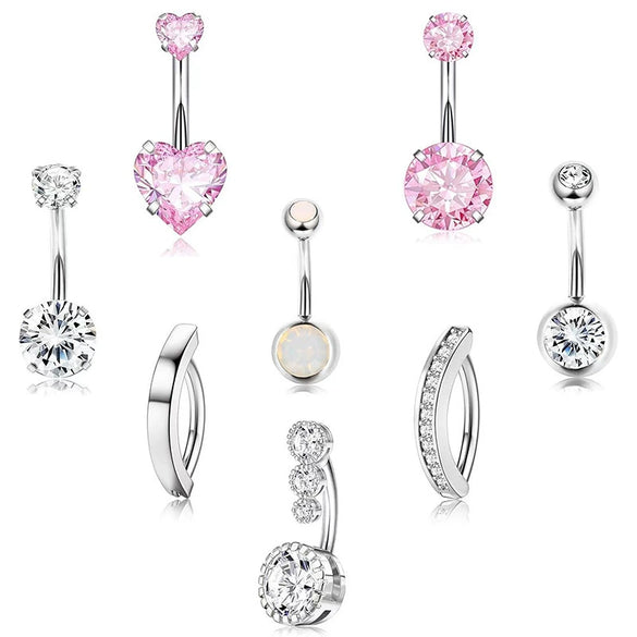 Wholesale Stainless Steel Heart Shape Electroplating Navel Ring Body Piercing Jewelry For Unisex