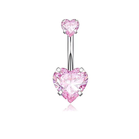 Wholesale Stainless Steel Heart Shape Electroplating Navel Ring Body Piercing Jewelry For Unisex