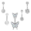 Wholesale Stainless Steel Heart Shape Electroplating Navel Ring Jewelry