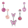 Wholesale Stainless Steel Heart Shape Electroplating Navel Ring Jewelry