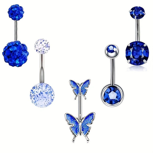 Wholesale Stainless Steel Heart Shape Electroplating Navel Ring Jewelry