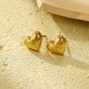 Wholesale Stainless Steel Heart Shape Electroplating Women's Cold Style Love Ear Stud Earrings