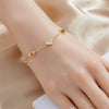 Wholesale Stainless Steel Heart Shape Fashion Hollow Smooth Nonfading Goldplated Electroplated Unisex Bracelet