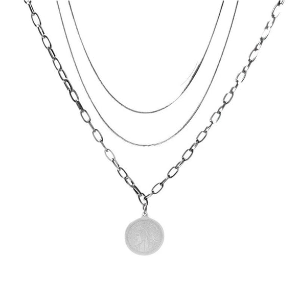 Wholesale Stainless Steel Heart Shape Geometric Fashion Clavicle Chain Necklace Electroplated Unisex Jewelry