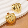 Wholesale Stainless Steel Heart Shape Geometric Stamped Earrings For Women