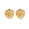 Wholesale Stainless Steel Heart Shape Geometric Stamped Earrings For Women