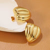 Wholesale Stainless Steel Heart Shape Geometric Stamped Earrings For Women